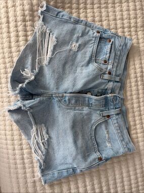 Levi's Light Blue Distressed Denim Cutoff Shorts